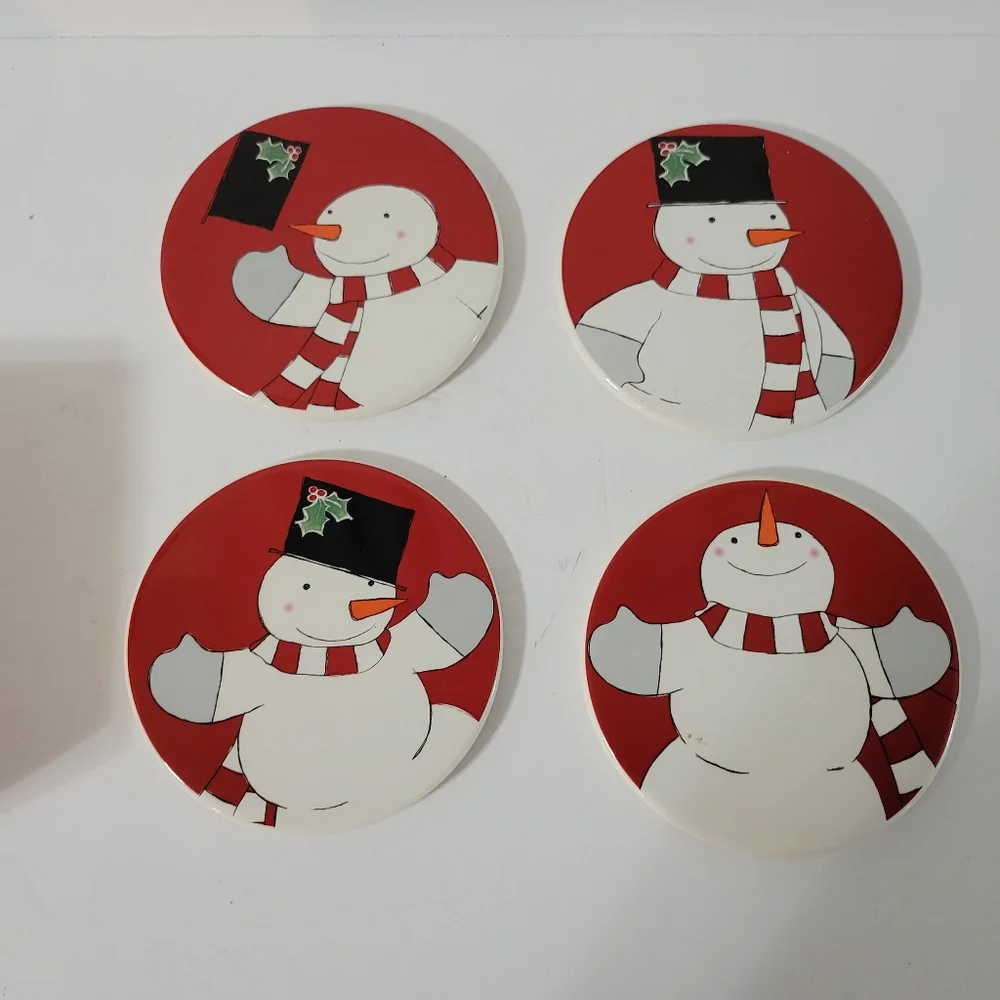 St.Nocholas Square Snowman Coaster Set